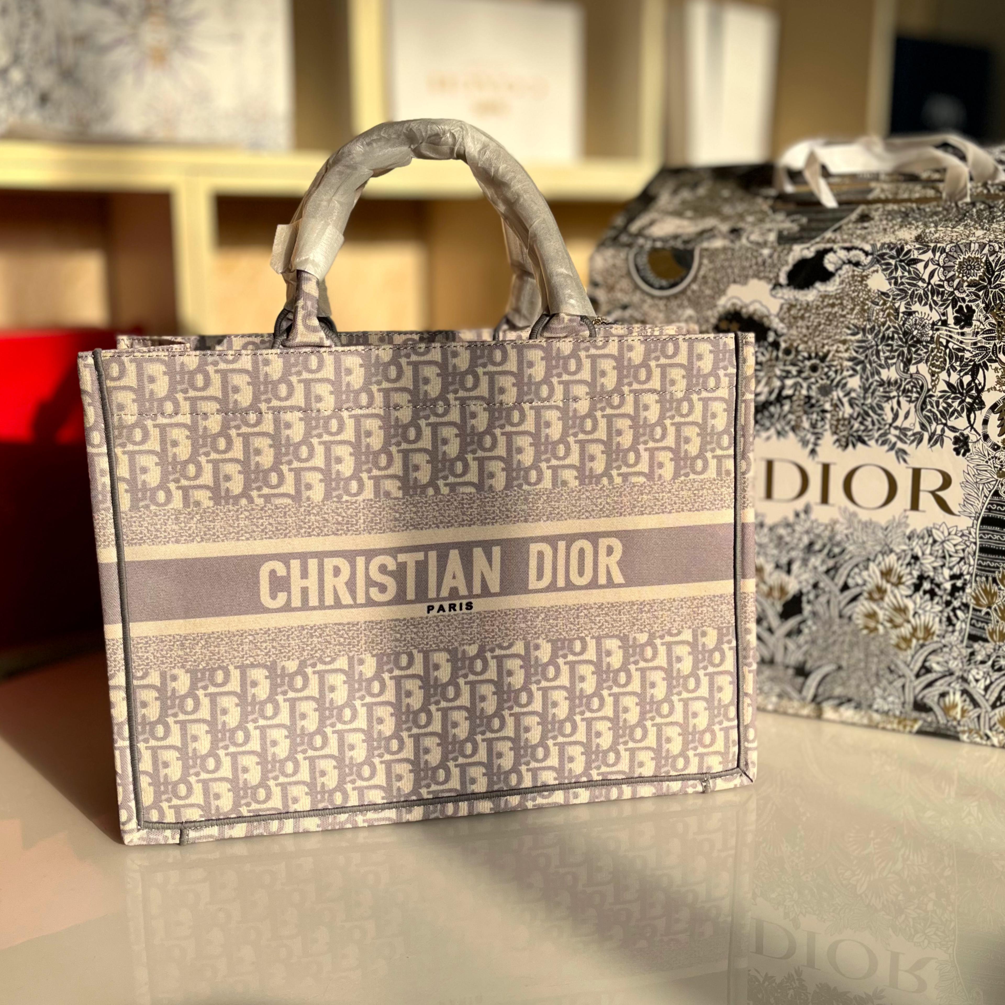 CHRISTIAN DIOR TOILE CANVAS TOTE BOOK BAG
