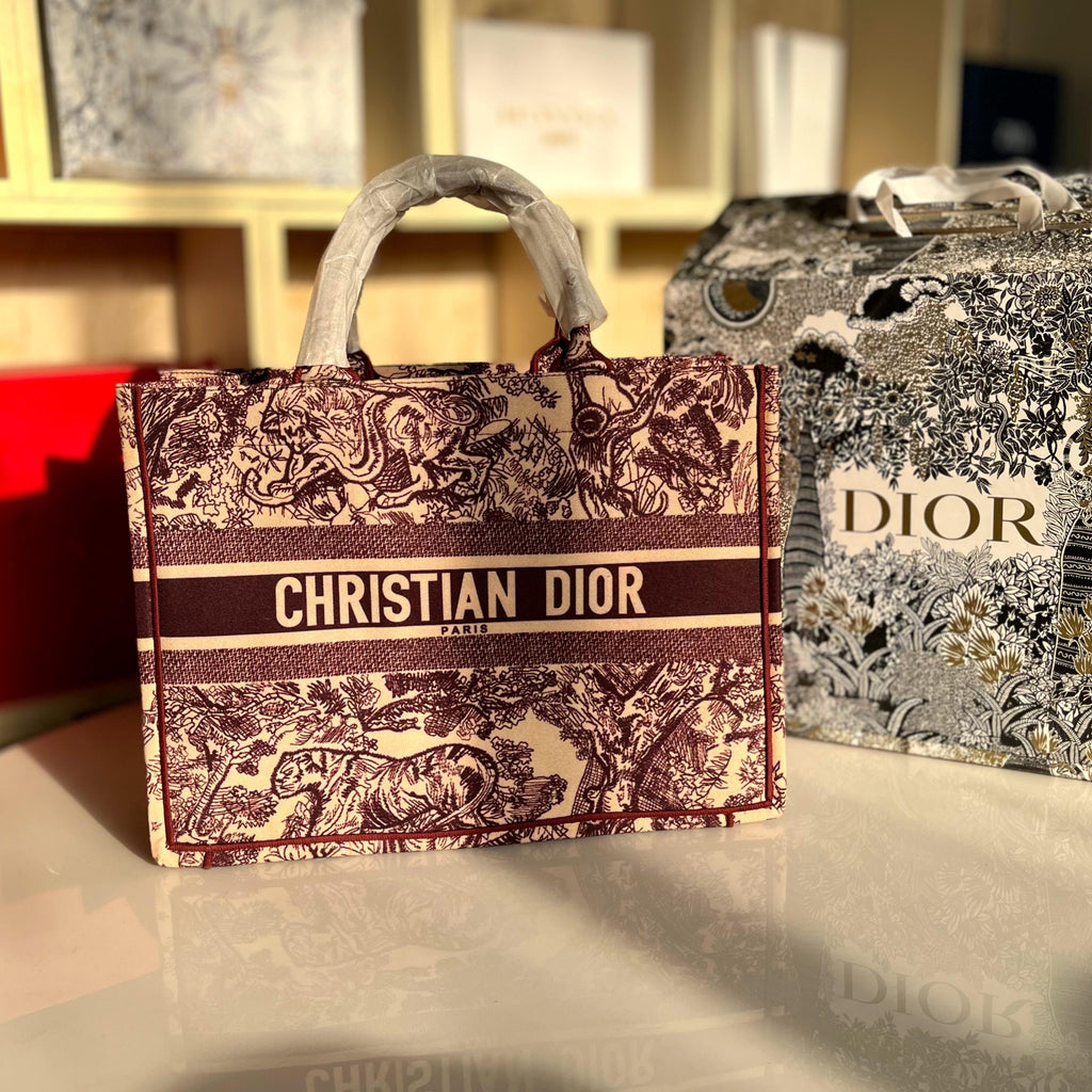 CHRISTIAN DIOR TOILE CANVAS TOTE BOOK BAG