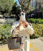 Goyard Tote Bag - Black with brown (Medium with Pouch)