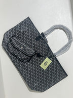 Goyard Tote Bag – Black (Large With Pouch)