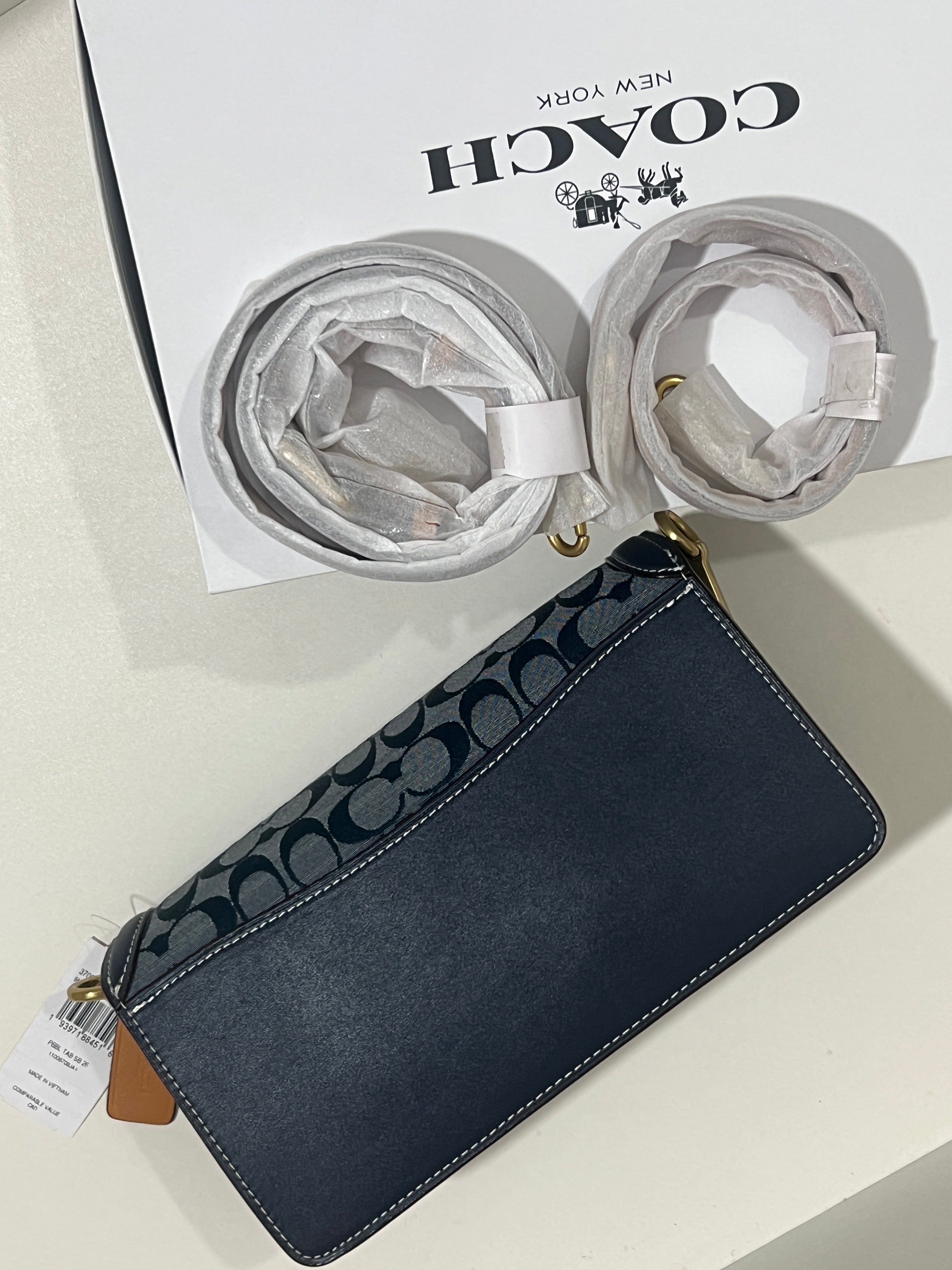 Signature Chambray Coach Shoulder Bag (WITH BOX)