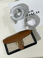 Blocked Signature Canvas in Tan Rust Coach Shoulder Bag (WITH BOX)