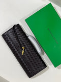 Bottega Veneta Inspired Clutch (Coffee) with Long Strap