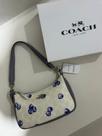 Coach Teri Signature Blueberry Shoulder Bag (with Box and long strap)