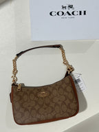 Coach Teri Brown Shoulder Bag (with Box and long strap)