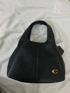 Coach Lana Shoulder Bag 23 In Signature Jacquard black Leather