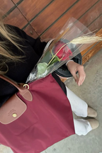 Longchamp Tote MEDIUM - Wine Red (WITH BRAND LOGO)