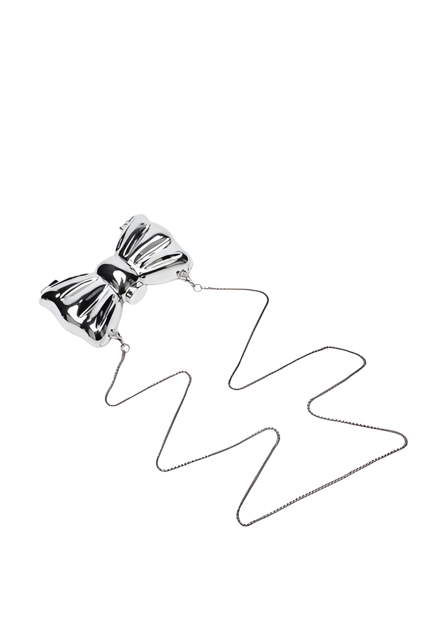 Viral Mini Silver Bow Clutch