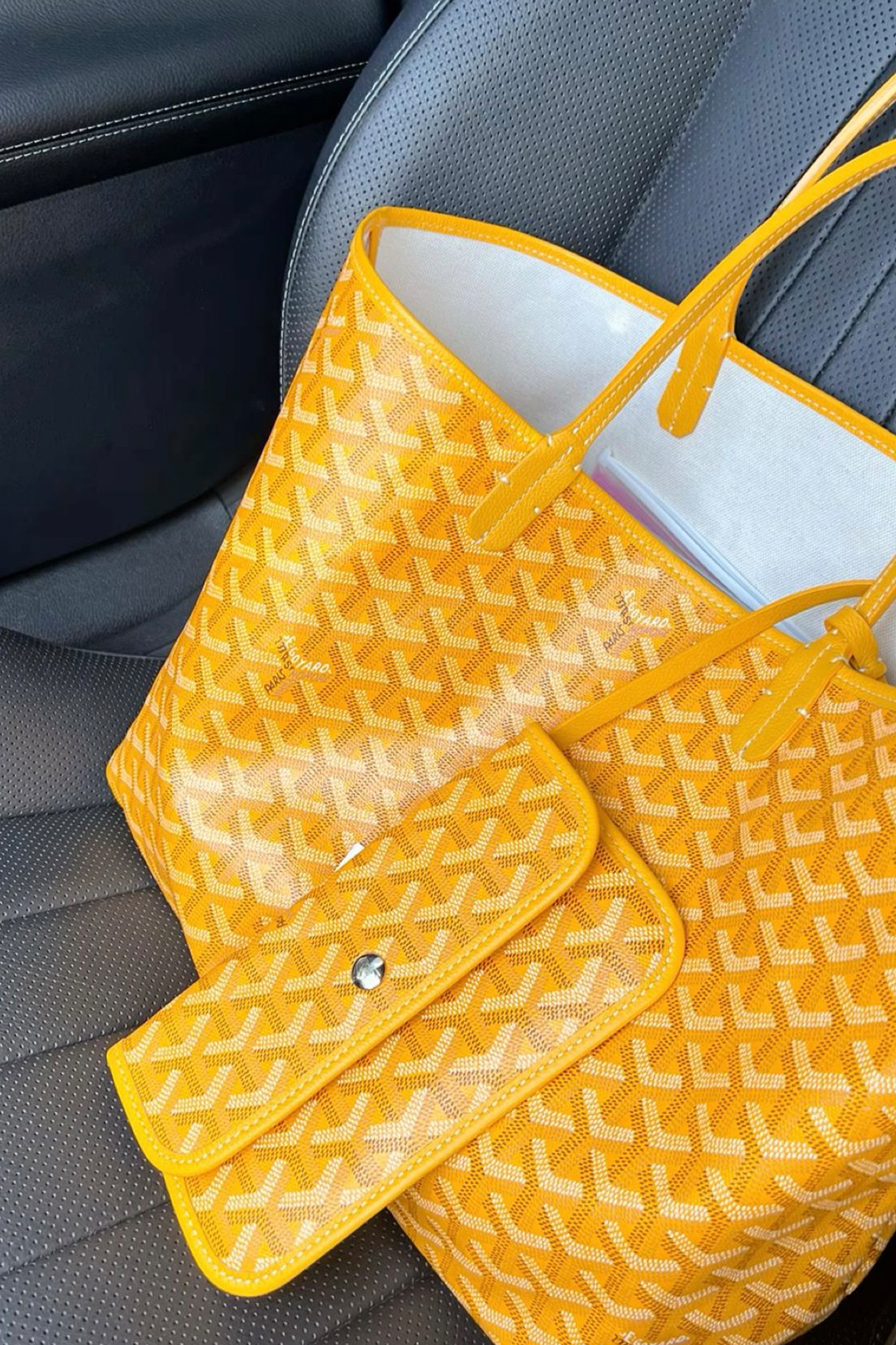 Goyard Tote Bag – Yellow (Large With Pouch)