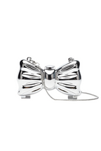 Viral Mini Silver Bow Clutch