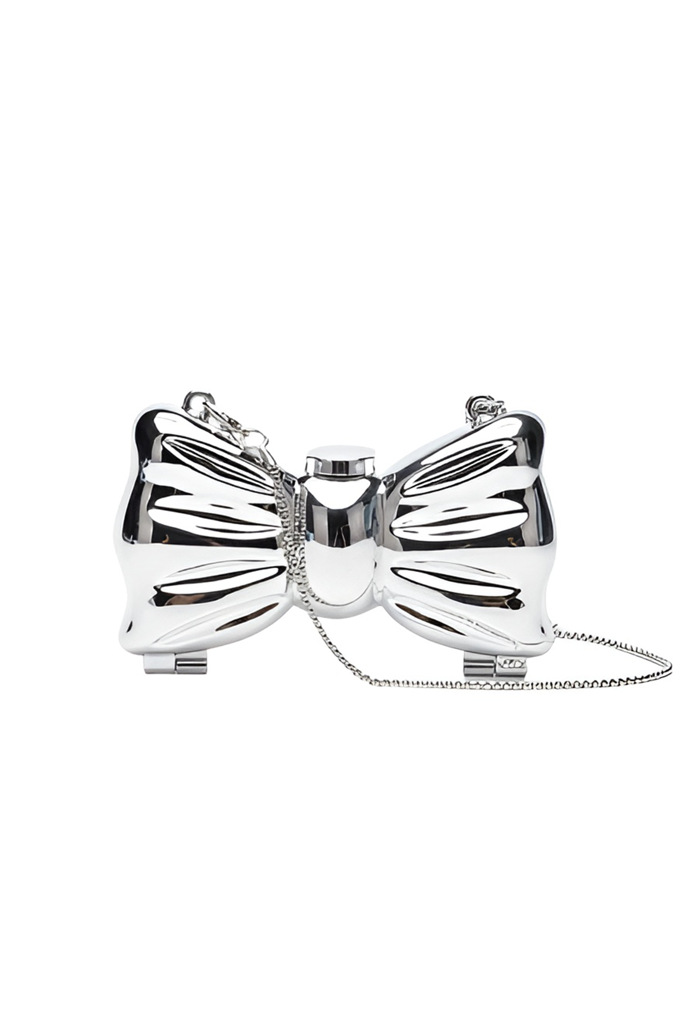 Viral Mini Silver Bow Clutch