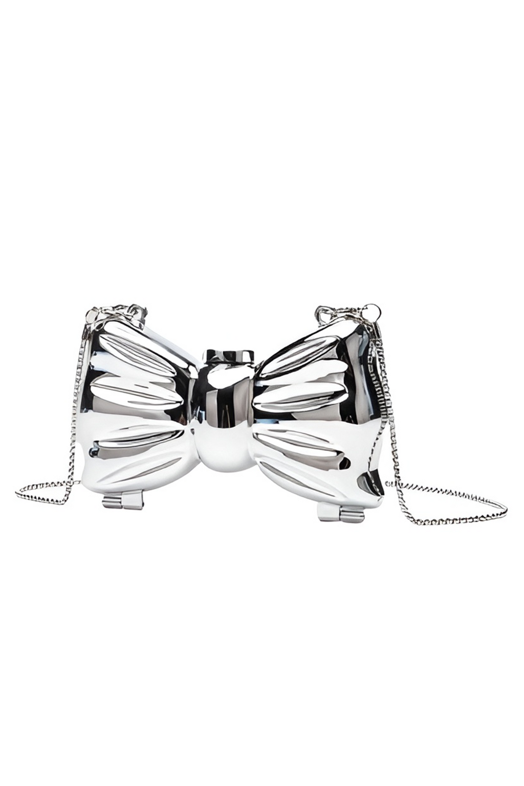 Viral Mini Silver Bow Clutch