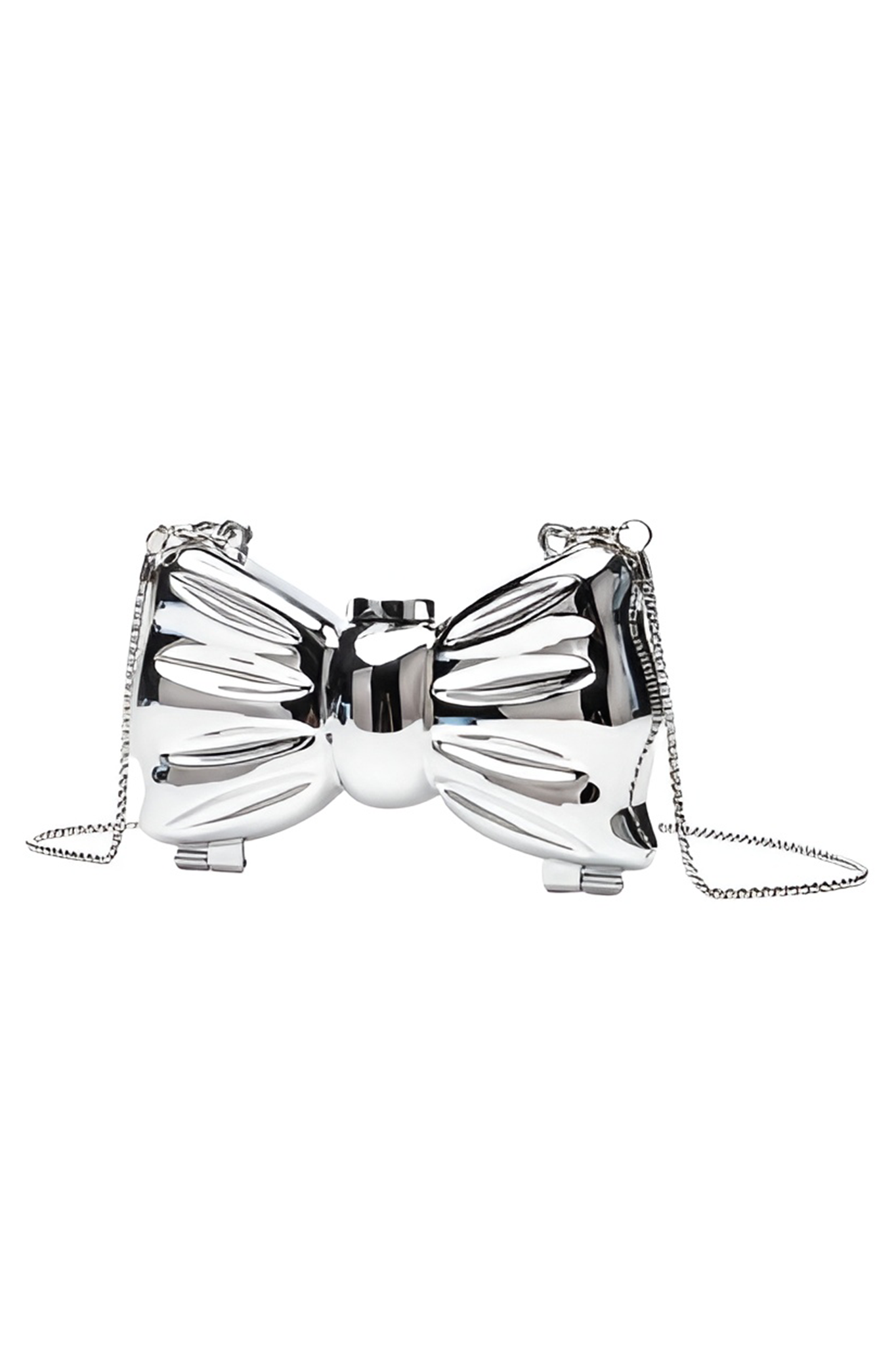 Viral Mini Silver Bow Clutch