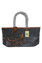 Goyard Tote Bag –  Black with Brown (Large With Pouch)
