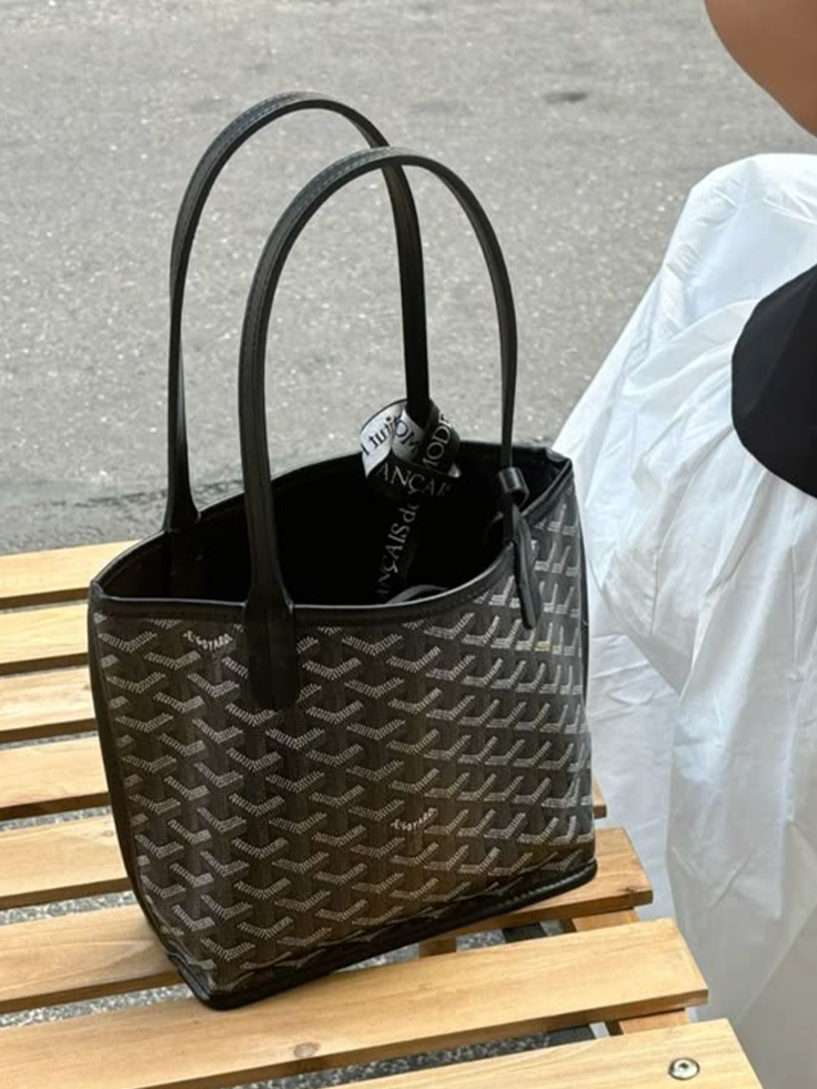 Goyard Tote Bag - Black (Medium with Pouch)