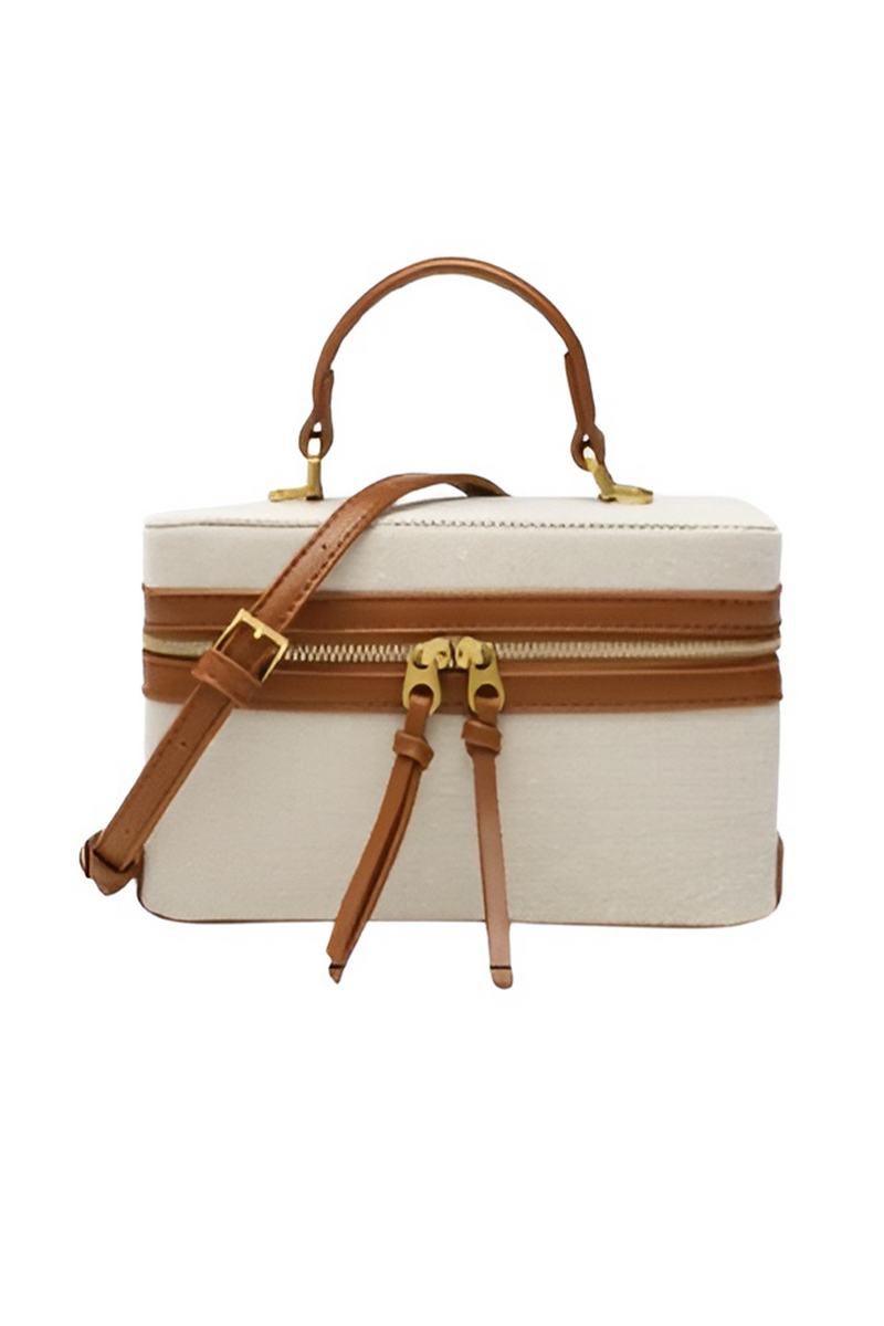 ZARA Inspired Box Bag - Chocolate Brown with Long Strap