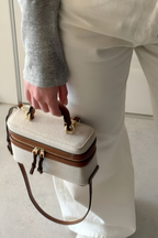 ZARA Inspired Box Bag - Chocolate Brown with Long Strap