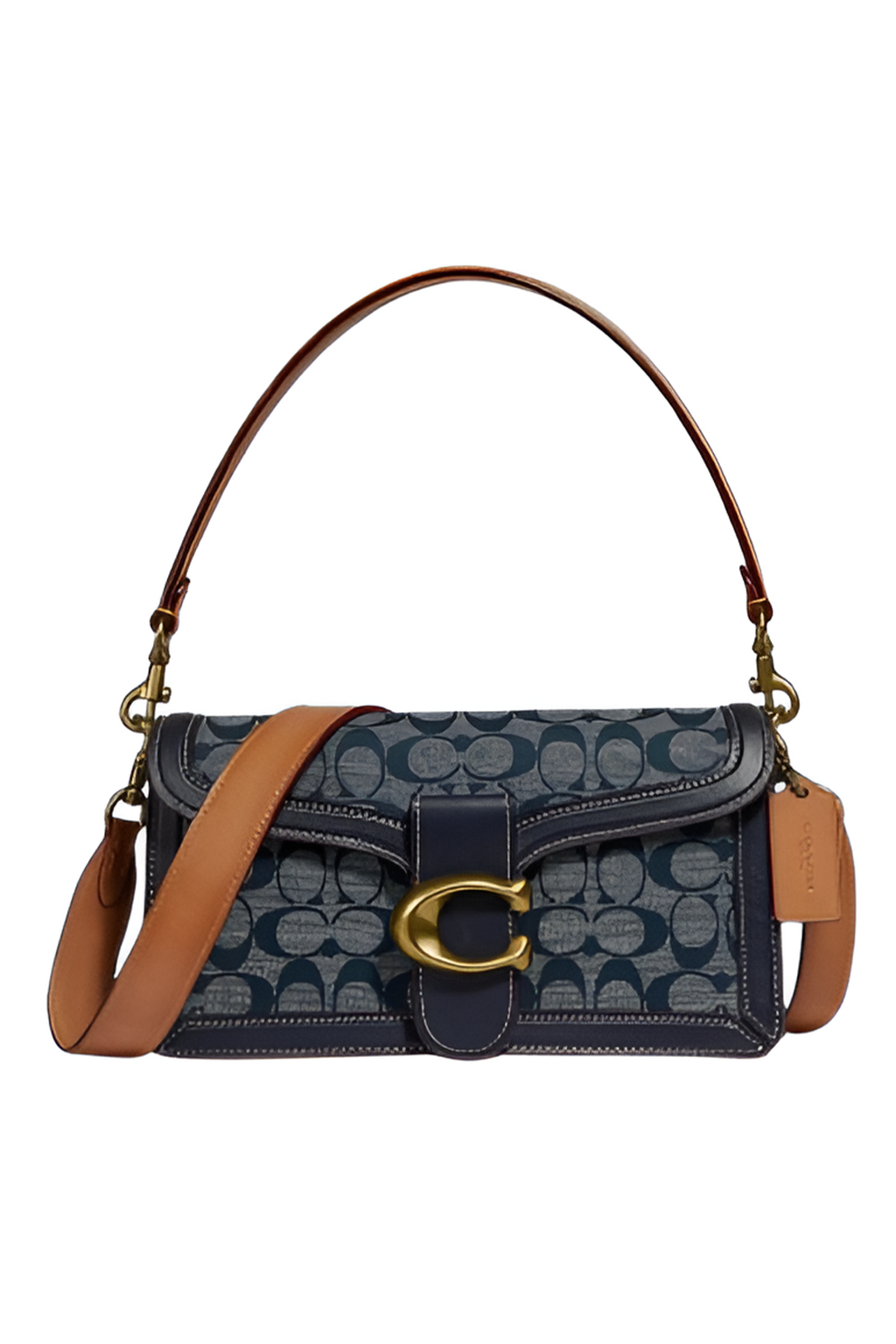 Signature Chambray Coach Shoulder Bag (WITH BOX)