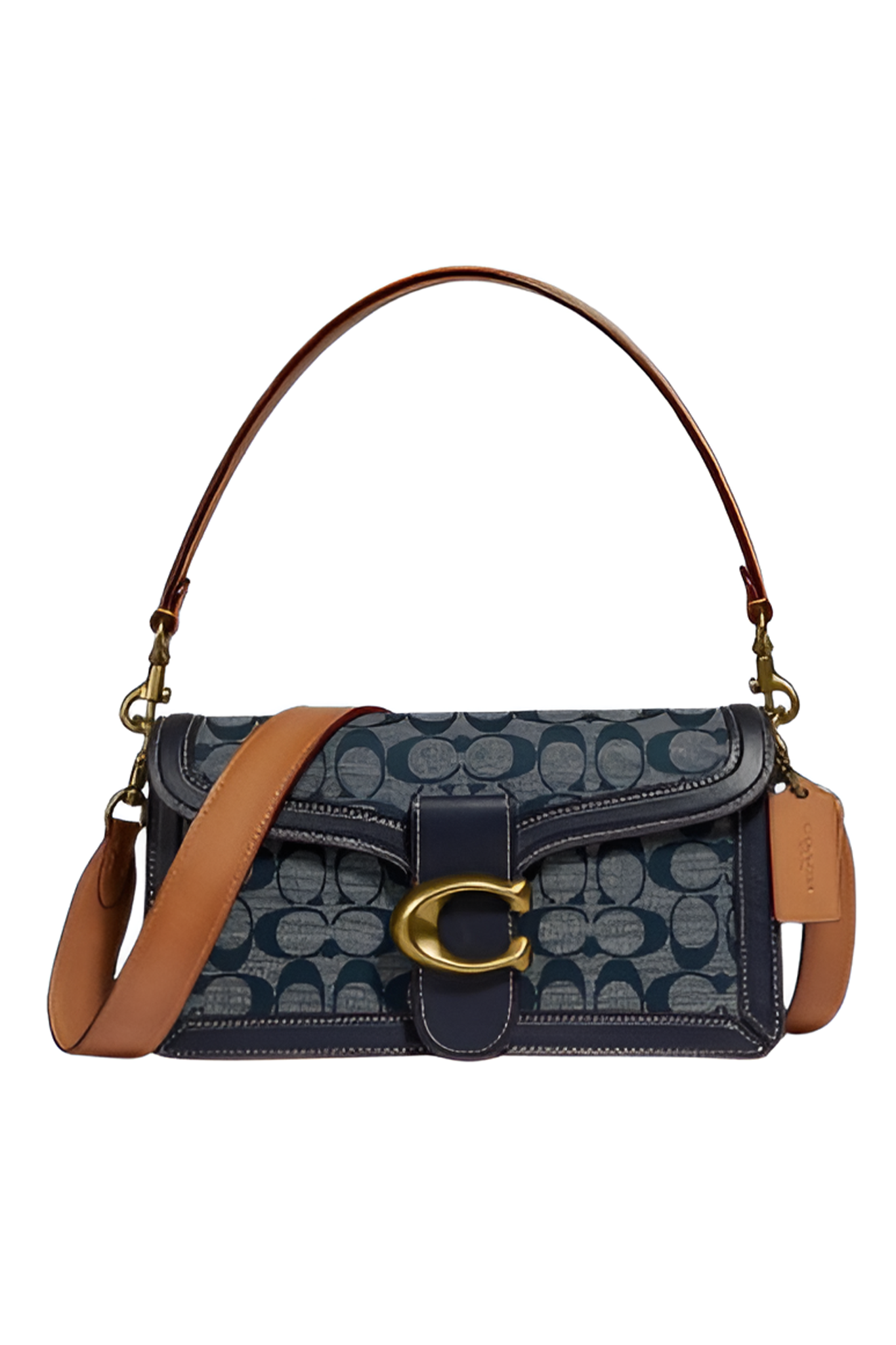 Signature Chambray Coach Shoulder Bag (WITH BOX)