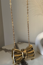 Viral Mini Gold Bow Clutch